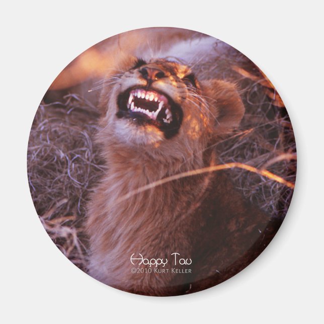 Happy Tau, Smiling Lion Cub Magnet (Front)