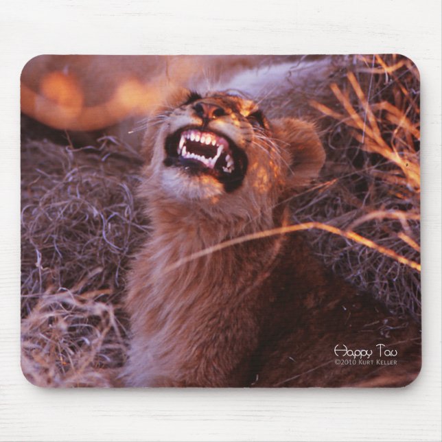 Happy Tau, Smiling Lion Cub Mouse Mat (Front)