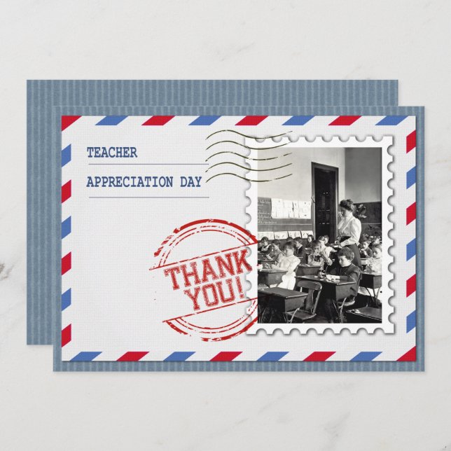 Happy Teacher Appreciation Day Custom Flat Card (Front/Back)