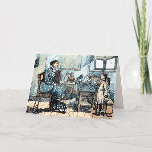 Happy Teacher Appreciation Day. Vintage Art  Thank You Card