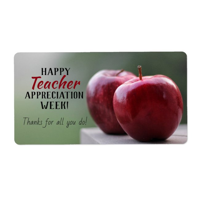 Happy Teacher Appreciation Week Gift Labels (Front)