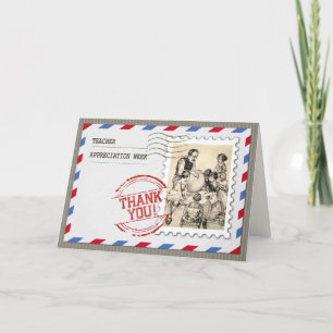 Happy Teacher Appreciation Week Vintage Art Card