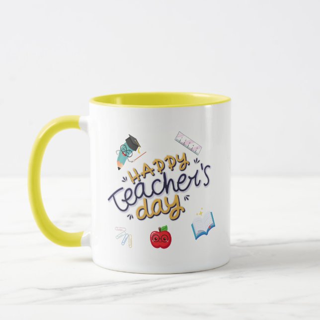 Happy Teacher’s Day Cute Illustration Mug (Left)