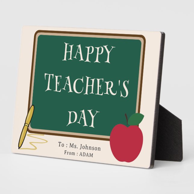 Happy Teacher’s Day – Modern Custom Name Plaque (Side)