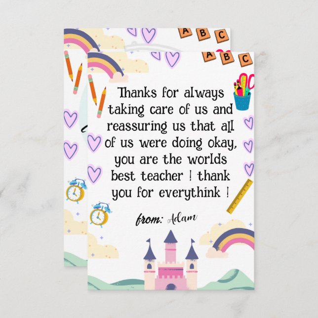 Happy teacher’s day thank you card (Front/Back)