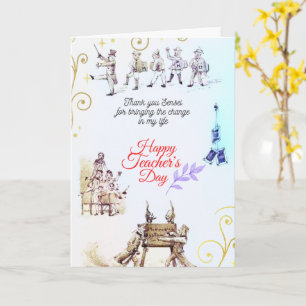 Happy Teachers Day (Alice blue) Card