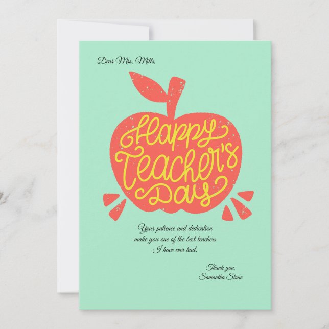 Happy Teacher's Day Greeting Card (Front)