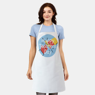Happy Teacher's Day With Geometric Shapes Apron