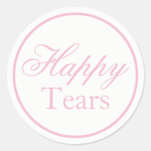 "Happy Tears" Wedding Sticker - Blush Pink