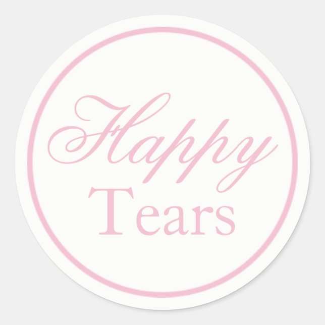 "Happy Tears" Wedding Sticker - Blush Pink (Front)