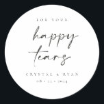 Happy Tears Wedding Tissues Favour Stickers<br><div class="desc">Our happy tears favour sticker are perfect to add to a pack of tissues as a favour for your guests at your wedding or event.</div>
