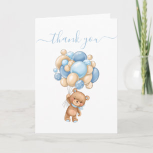 Happy Teddy Bear Balloon God Parents  Card