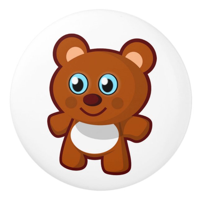 HAPPY TEDDY BEAR CERAMIC KNOB (Front)