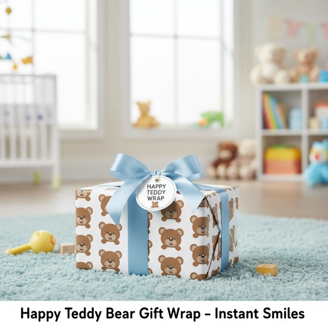 Happy Teddy Bear Gift Wrap – Instant Smiles (Happy Teddy Bear Gift Wrap)