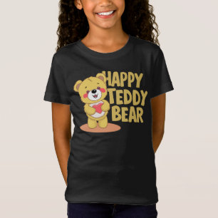 Happy Teddy Bear Holding A Heart T-Shirt