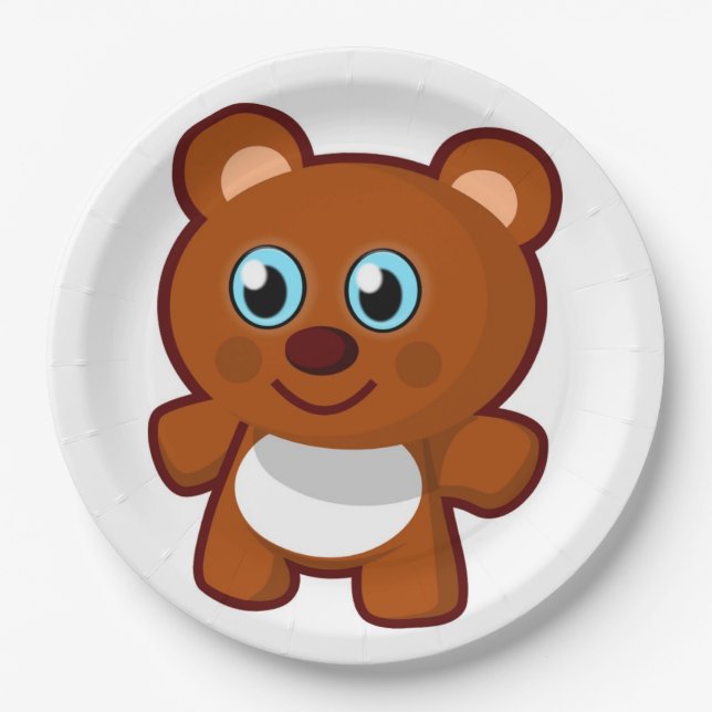 HAPPY TEDDY BEAR PAPER PLATE (Front)