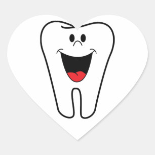 Happy teeth customisable for your Dental practice Heart Sticker