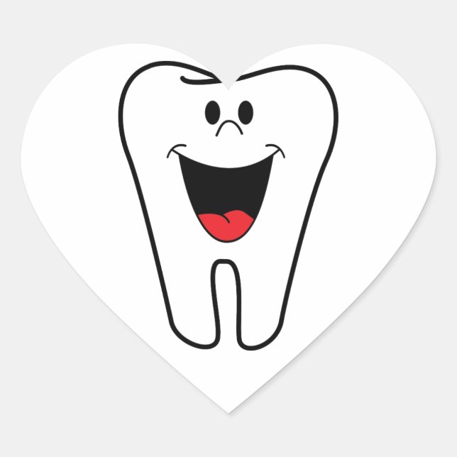 Happy teeth customisable for your Dental practice Heart Sticker (Front)