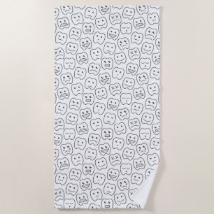 Happy Teeth Pattern Beach Towel
