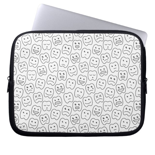 Happy Teeth Pattern Laptop Sleeve (Front)