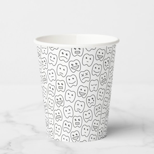 Happy Teeth Pattern Paper Cups (Left)
