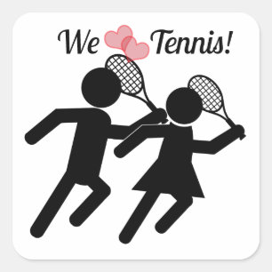 Happy Tennis Day Square Sticker