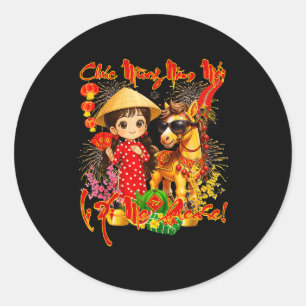 Happy Tet Chuc Mung Nam Moi 2026 Li Xi Me Please K Classic Round Sticker