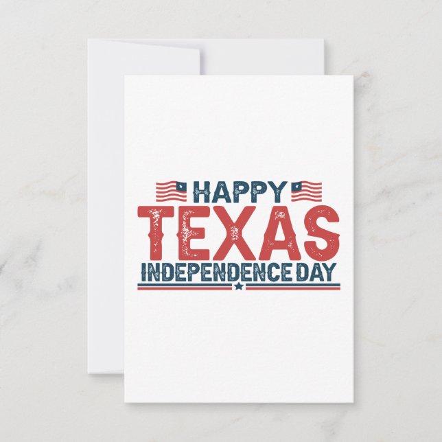 Happy Texas Independence Day American Patriotic Thank You Card (Front)