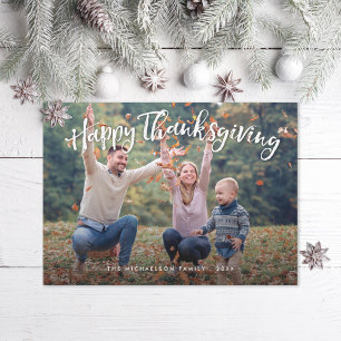 Happy Thankgiving Fall Holiday Photo Card