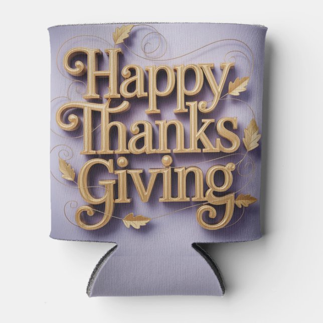  Happy Thanks Giving Can Cooler (Front)