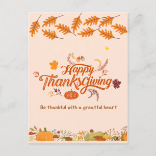 Happy Thanks giving day, Thanksgiving celebration Holiday Postcard