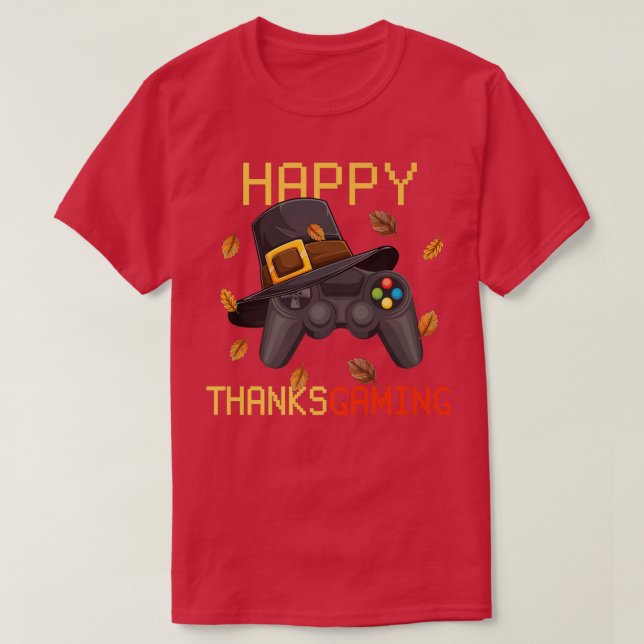 Happy Thanksgaming Funny Video Game Controller Tha T-Shirt (Design Front)