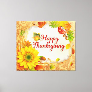 Happy Thanksgiving 13 Wrapped Canvas