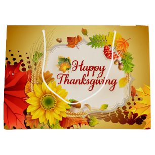 Happy Thanksgiving 13A Options Large Gift Bag