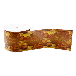 Happy Thanksgiving 1  3" Wide Ribbon Grosgrain Ribbon