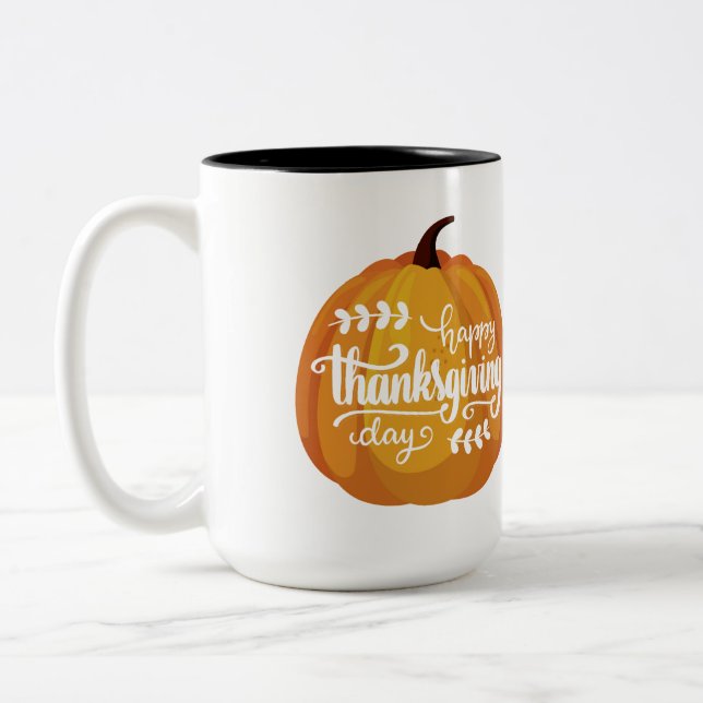 Happy Thanksgiving 2023  Two-Tone Coffee Mug (Left)