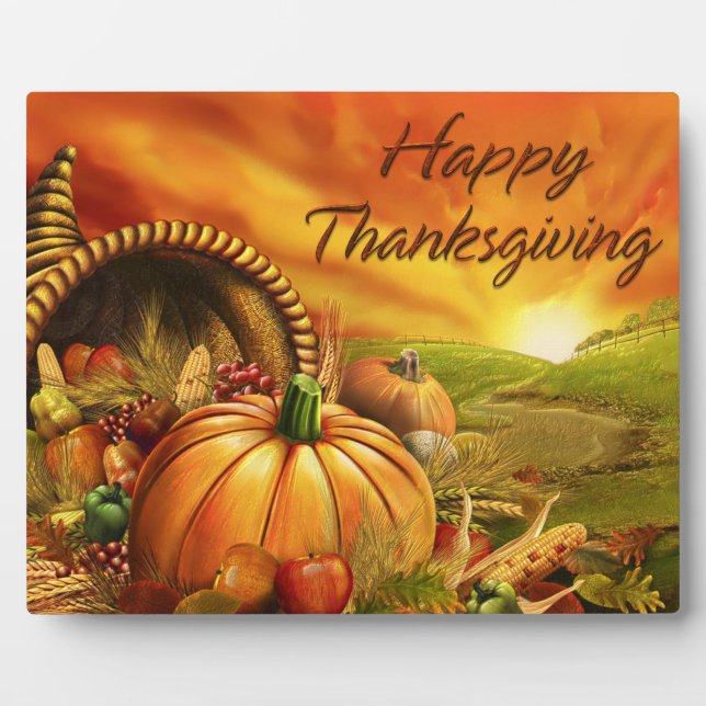 Happy Thanksgiving 2 Plaque (Front)