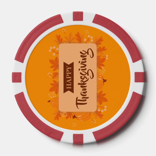 Happy Thanksgiving 2 Poker Chips (Front)