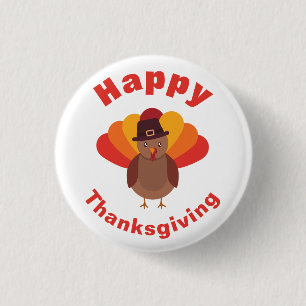 Happy Thanksgiving 3 Cm Round Badge