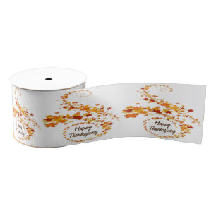 Happy Thanksgiving 4  3" Wide Ribbon Grosgrain Ribbon