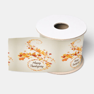 Happy Thanksgiving 4A 3" Wide Ribbon Grosgrain Ribbon