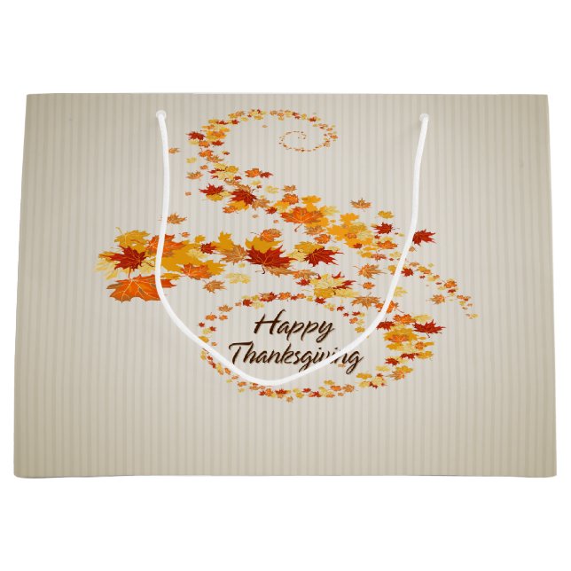 Happy Thanksgiving 4A Options Large Gift Bag (Front)