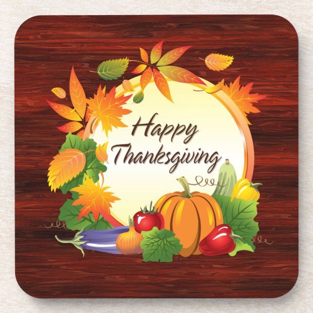 Happy Thanksgiving 5A Coaster (Front)