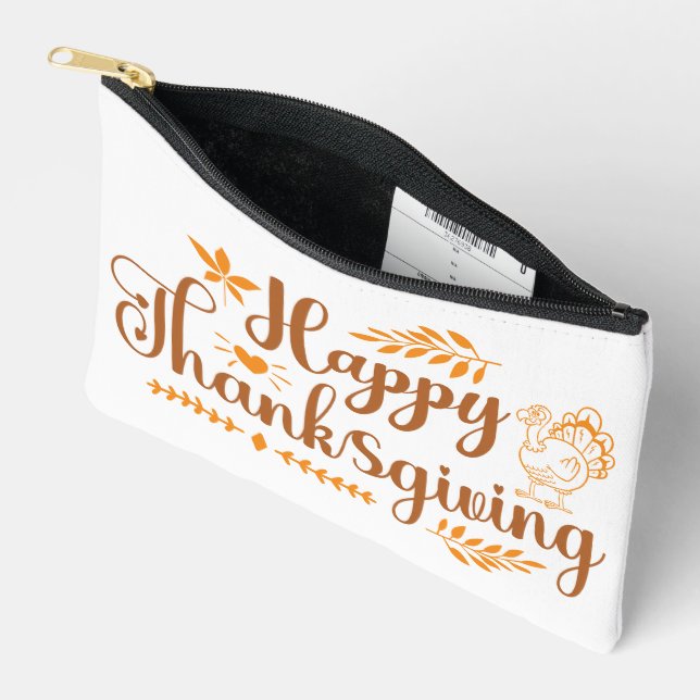 Happy Thanksgiving Accessory Pouch (Open)