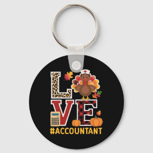 Happy Thanksgiving Accounting Turkey Day Blessed A Key Ring