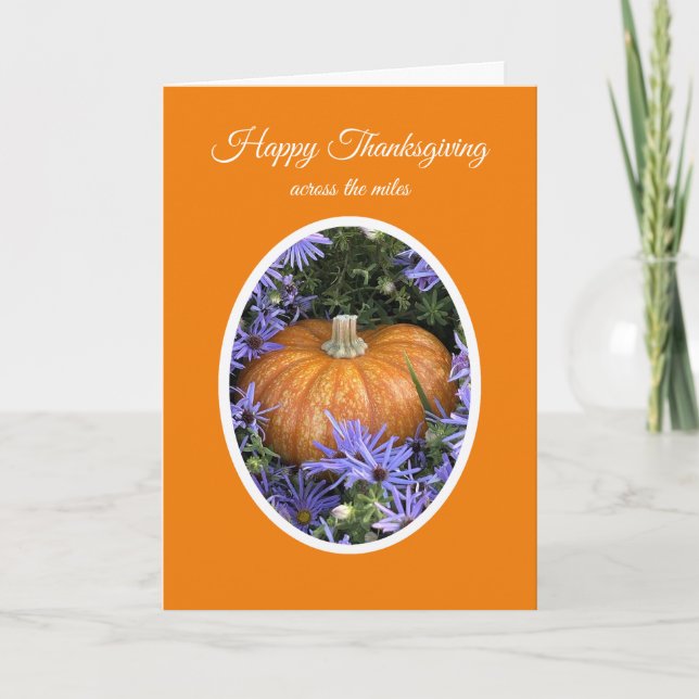 Happy Thanksgiving Across the Miles Pumpkin Card (Front)