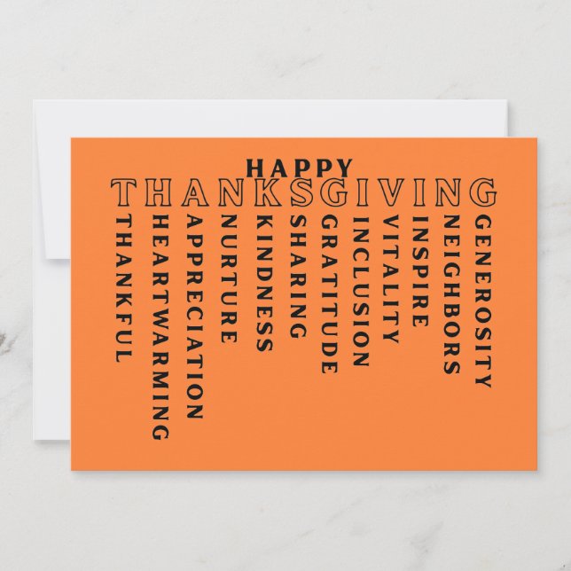 Happy Thanksgiving Acrostic Card (Front)