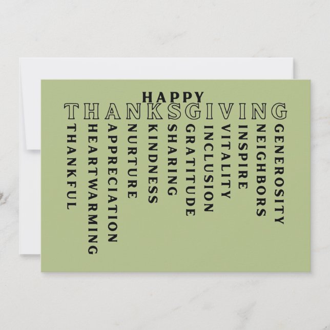 Happy Thanksgiving Acrostic Card (Front)