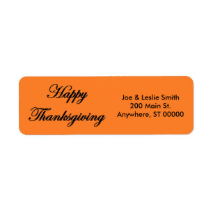 "Happy Thanksgiving" Address Labels