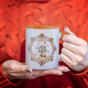 Happy Thanksgiving and hello autumn orange MUG